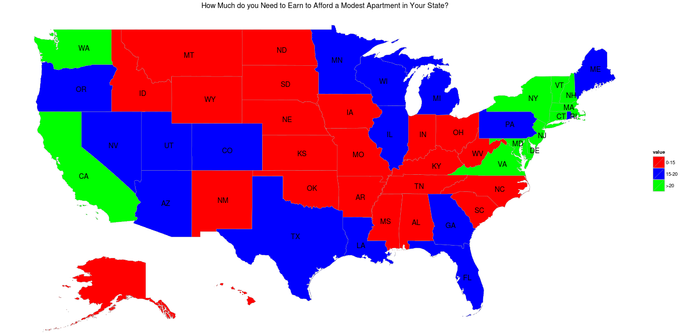 How Much do you Need to Earn to Afford a Modest Apartment in Your State?