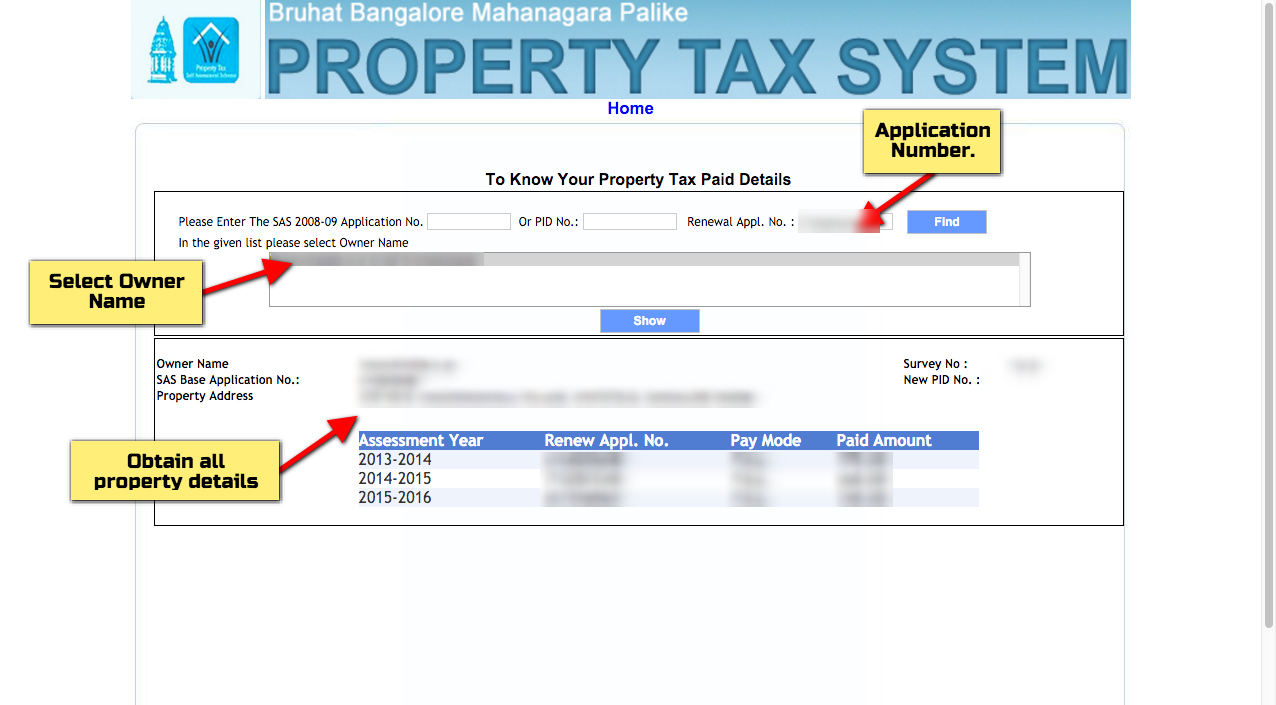 To Know Your Property Tax Paid Details