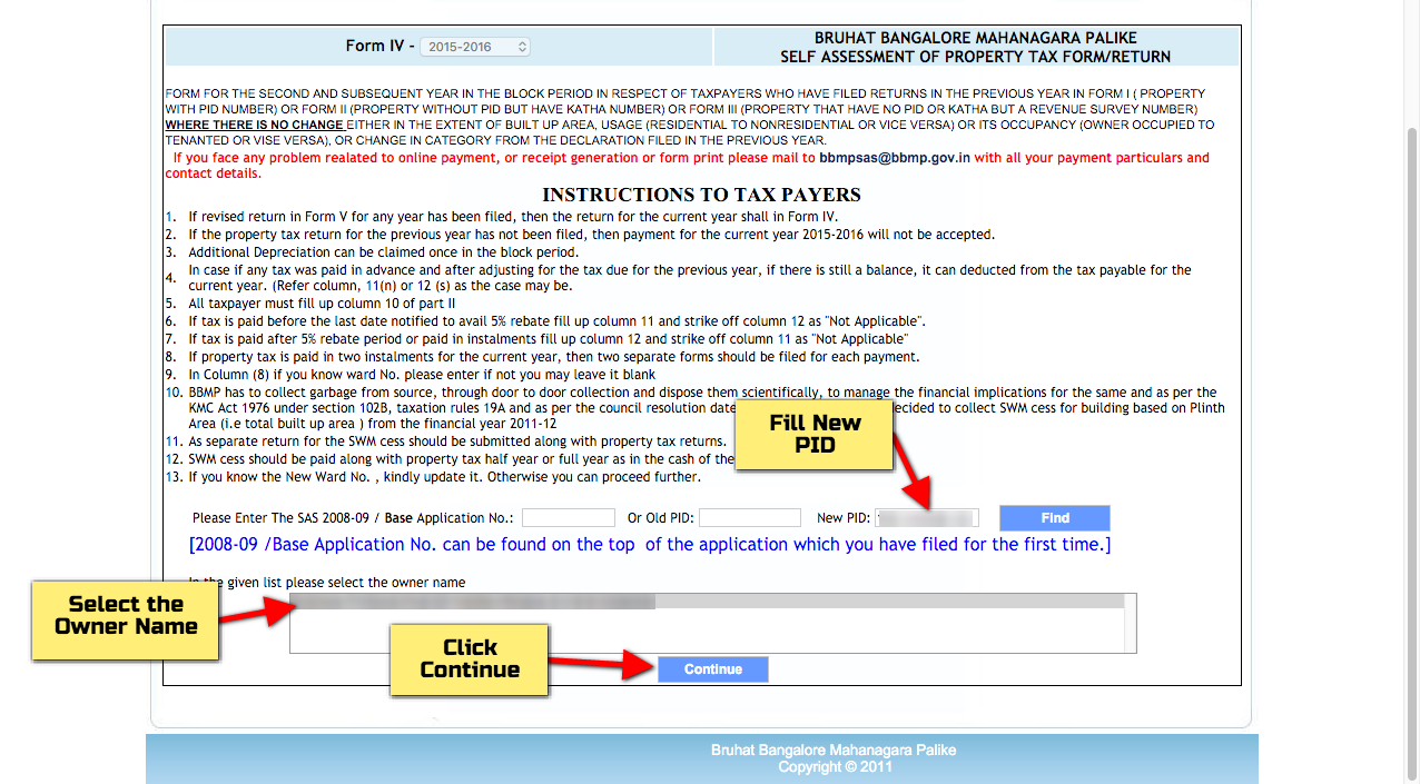 SELF ASSESSMENT OF PROPERTY TAX FORM/RETURN