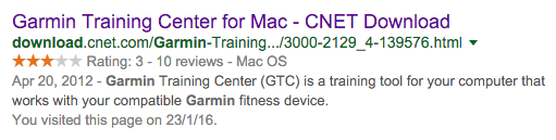 Garmin Training Center for Mac