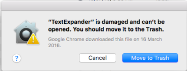 Application" is damaged and can't be opened
