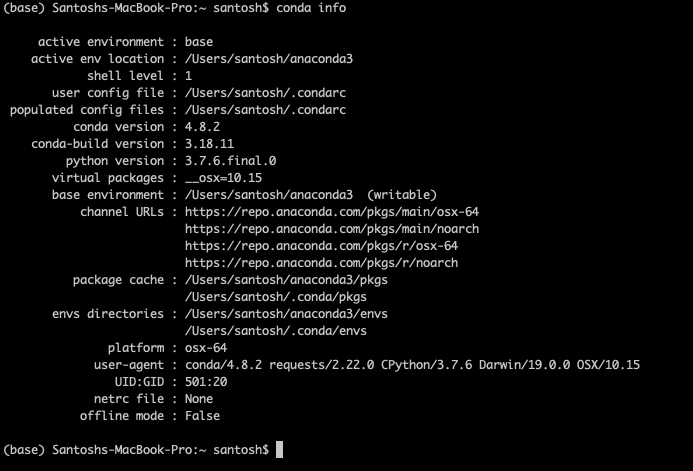 Activating conda (anaconda) in bash in Mac OSX (macOS Catalina)