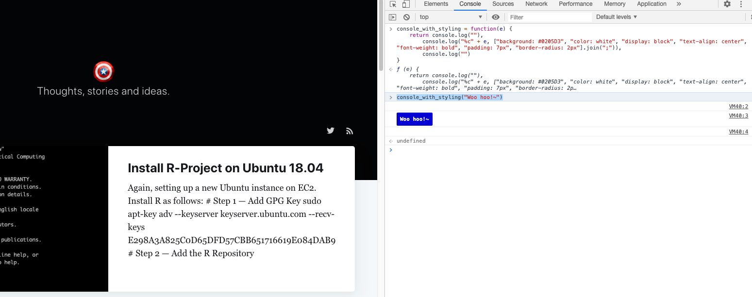 Show colorful messages in devtools console